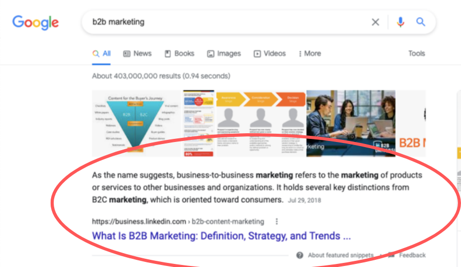 featured snippets